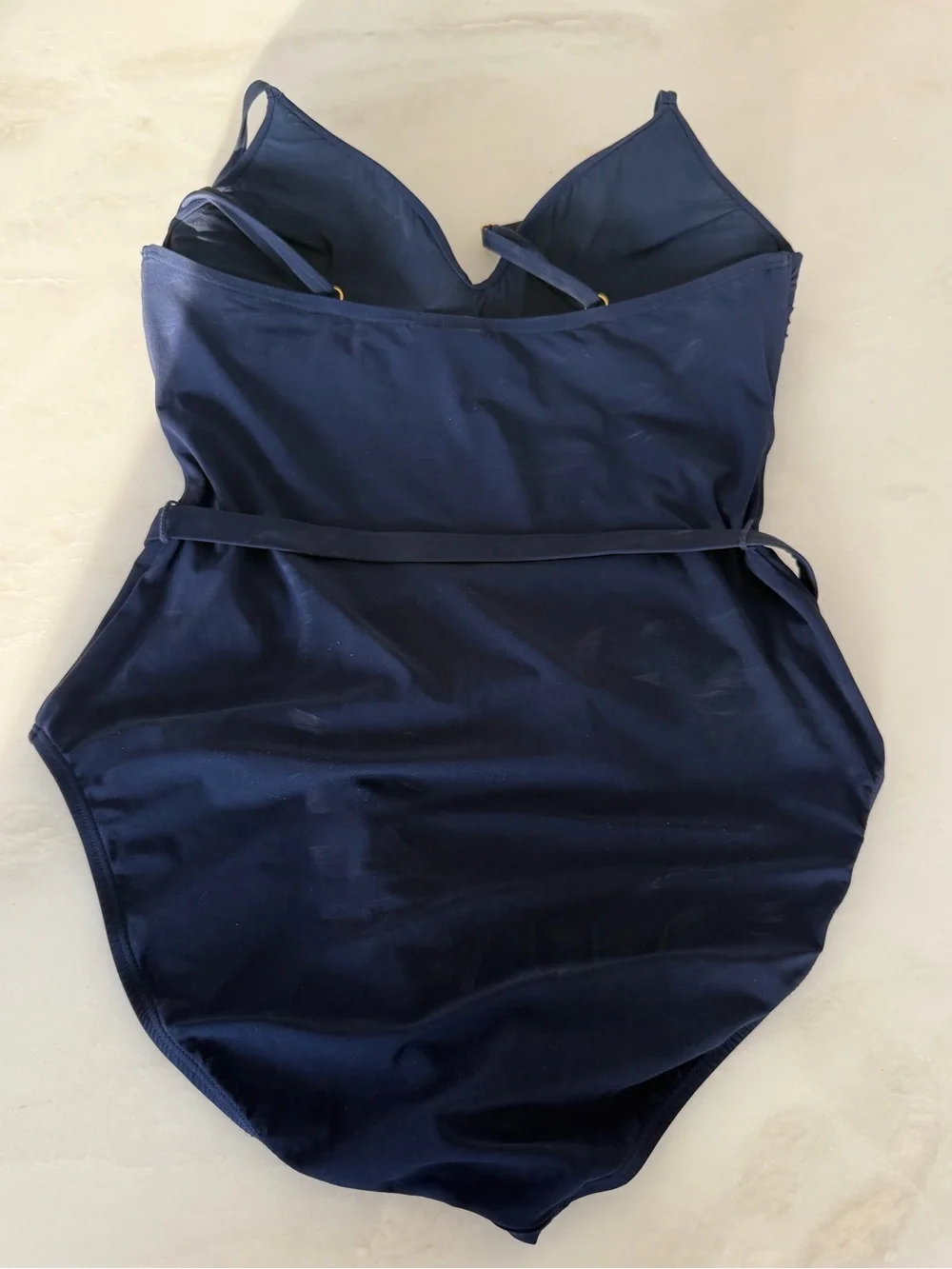 Tory Burch - Navy One-Piece Swimsuit with Belt- M
